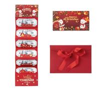 Portamonete di Natale, con decorazione a nastro rosso, con diverse tasche interne e un messaggio di riscaldamento, per confezioni regalo