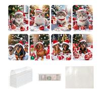 Portamonete di Natale, portamonete ornamento di Natale, 8 x titolari di argento di Natale con benedizioni, fermasoldi fatti a mano, ornamenti divertenti, ciondolo albero decorativo per i vacanc, C, Se
