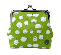 Portamonete divertente con pecore che fanno yoga, portamonete con chiusura a bacio, piccolo portamonete in pelle PU per donne
