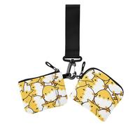 Portamonete doppio a forma di pollo, con chiusura lampo, alla moda, con cerniera, per lavoro, viaggi, 2 confezioni, Pollo giallo carino cartone animato, 1 size, Casual