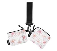 Portamonete doppio porta carte di credito a forma di ragno rosa, organizer per banconote, con tasca con cerniera, da donna, 2 pezzi, Recto Verso