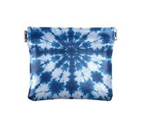 Portamonete e portamonete con chiusura a strappo, in pelle PU, per donne, ragazze, uomini, blu e bianco