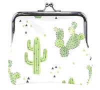 Portamonete e sacchetti personalizzati da donna bella semplice cactus bianco bacio serratura fibbia cambio sacchetto di carta, Bella Semplice Cactus Bianco, classico