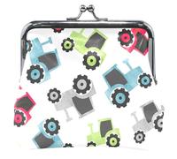 Portamonete e sacchetti personalizzati da donna carino trattore bianco bacio serratura fibbia cambio carta portafoglio, Trattore Carino Bianco, classico