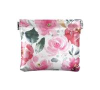 Portamonete floreale acquerello per le donne spremere cambiamento borsa portamonete sacchetti, Acquerello floreale., 4.3" x 3.7", Spremere