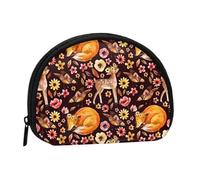 Portamonete floreale con creature del bosco, grazioso mini portamonete da donna, piccolo portamonete