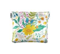 Portamonete floreale luminoso per le donne spremere cambiamento borsa portamonete sacchetti, Floreale brillante, 4.3" x 3.7", Spremere