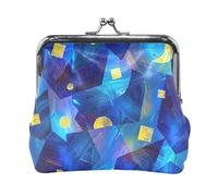 Portamonete, gradienti geometrici, chiusura a bacio, cambio portamonete per donne e ragazze, Blu Luna, one size, Blu Luna