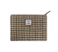 Portamonete Harris Tweed fatto a mano per rossetti, vintage, con porta carte di credito e documenti d'identità, con cerniera YKK, per donne e uomini, No.614 Pied de poule, Large, Plaid artistico