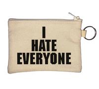 Portamonete I Hate Everyone Portachiavi Beige