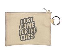 Portamonete "I Just Came for The Cars" - Portachiavi con disegno di schizzo, colore: Beige