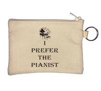 Portamonete I Prefer The Pianist, con portachiavi, beige, Beige, Taglia unica