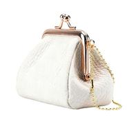 Portamonete In Cuoio,Borsa Porta carte Con Chiusura Bacio,Borsa Per Gioielli - Per Donne Mogli Studenti Viaggiatori Professionali Shopping Viaggio Rossetto Contanti Carte Recib, bianco, la