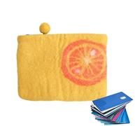 Portamonete in feltro di lana | Portamonete in feltro di lana pera, mini portamonete arancione portamonete in feltro di lana animale piccolo portafoglio, Borsa Limone, Refer to description, Unisex