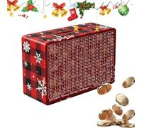 Portamonete In Legno - Cassaforte Di Legno Per Natale Contatore,Salvadanaio Per Il Risparmio Con Motivo A Quadri Rosso,Per Bambini Adulti Ragazzi Ragazze Casa Biblioteca Decorazione Centrotavola