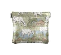 Portamonete in materiale riciclato, mini portamonete con teschi colorati e cuori floreali, piccola borsa per il cambio, portamonete in materiale riciclato per le donne, Alberi di mucche, one size