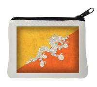 Portamonete in neoprene con bandiera del drago del Bhutan dell'Himalaya, 10 x 11 cm, bianco