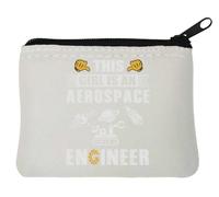 Portamonete in neoprene con grafica di Saturno This Girl Is an Aerospace Engineer Space Exploration, 10 x 11 cm, bianco, bianco, Taglia unica