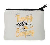 Portamonete in neoprene con scritta in inglese "You know I don't need to therapy I just need to go", 10 x 11 cm, colore: bianco, bianco, Taglia unica