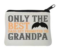 Portamonete in neoprene con scritta "Only The best dads get promoted to grandpa", 10 x 11 cm, bianco, bianco, Taglia unica