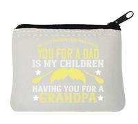 Portamonete in neoprene con scritta "The only thing better than dad is grandpa", 10 x 11 cm, bianco, bianco, Taglia unica