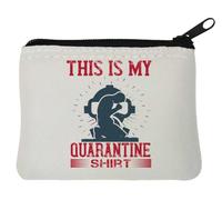 Portamonete in neoprene con scritta "This is My Quarantine t Shirt Mask Gas Pray Slogan 10x11cm Bianco, bianco, Taglia unica