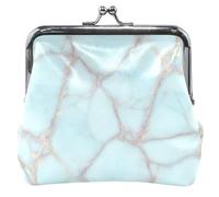 Portamonete in pelle animale per le donne carino blocco bacio verde marmo texture vene ragazze piccolo portamonete