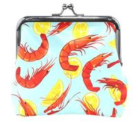 Portamonete in pelle animale per le donne carino Kiss Lock Red Shrimp Yellow Lemon Slices Blue Change Purse per ragazze