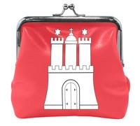 Portamonete in pelle con bandiera civile di Amburgo per le donne carino fibbia bacio blocco porta monete