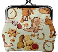 Portamonete in pelle con fibbia in stile cowboy del selvaggio West Portamonete vintage Portamonete con chiusura a bacio Portafogli per donne e ragazze