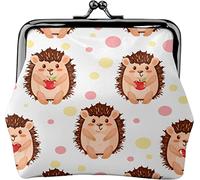 Portamonete in pelle con fibbia modello amore riccio Custodia vintage Portamonete Kiss-Lock Mini Portafogli per donne e ragazze