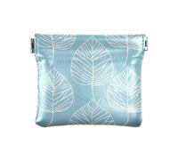 Portamonete in pelle con foglie azzurre per donne e uomini, comodi accessori da viaggio per ragazze donne signore