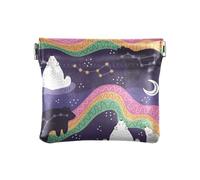 Portamonete in pelle con orso polare stellato e cielo stellato, unisex, per ragazze e donne, Orso polare stellato del Polo Nord, 1 Size, Accessorio da viaggio