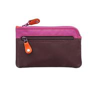 Portamonete in Pelle con Portachiavi GENO Collezione Rainbow Visconti RB69 Prugna Multi