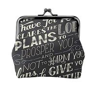 Portamonete in pelle con scritta "I Know The Plans Have You Declares Lord" per donne e uomini, piccolo portamonete personale, grazioso portamonete con chiusura a bacio, So che i piani ti hanno