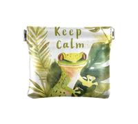 Portamonete in pelle con scritta "Keep Calm Keep Calm Women Men Portamonete Portatile Trucco Borsa Cambiare Borsa per Donne Ragazzi