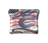 Portamonete in pelle con serpente del 4 luglio, per donne e uomini, organizer unico per oggetti personali da donna, cartone animato, serpente, 4 luglio, giorno dell'indipendenza, 1 size, moderno