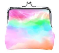 Portamonete in pelle con stampa animale, da donna, carino, con chiusura a bacio, astratto, morbido, colorato, a forma di nuvola, portamonete astratto, morbido, colorato, classico, Nuvola Colorata