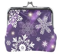 Portamonete in pelle con stampa animale, da donna, ragazza, con chiusura a bacio, fiocco di neve, chic, viola, portamonete, Fiocco di neve Chic, classico