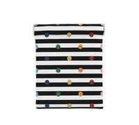 Portamonete in pelle con stampa blu oceano, mare, spiaggia, conchiglie, stella marina, portamonete da donna, mini portafoglio per contanti, Glitter Rainbow Polka Dot Stripe Nero e Bianco, Taglia