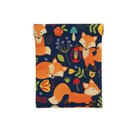 Portamonete in pelle con stampa di foglie dorate, da uomo, portamonete da donna, mini portafoglio per contanti, Fiore di volpe animale carino, Taglia unica, Portamonete