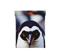 Portamonete in pelle con stampa di scarabei egiziani, da uomo, portamonete da donna, mini portafoglio per contanti, Simpatica testa di pinguino, Taglia unica, Portamonete