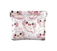 Portamonete in pelle con volto di Albert Einstein, mini portagioie, casual, per uso quotidiano, Carino Axolotl Rosa, Taglia unica, Carino Axolotl Rosa