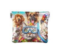 Portamonete in pelle con volto di Albert Einstein, mini portagioie, casual, per uso quotidiano, Cute Pets Spiaggia, Taglia unica, Cute Pets Spiaggia