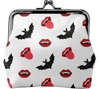 Portamonete in pelle da donna Bocca di vampiro, Portamonete piccolo con chiusura a chiusura a scatto Portafoglio con fibbia per regalo ragazza