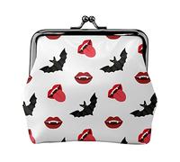 Portamonete in pelle da donna Bocca di vampiro, Portamonete piccolo con chiusura a scatto Chiusura a scatto Portafoglio con fibbia per regalo ragazza
