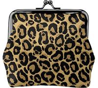 Portamonete in pelle da donna color leopardo nero giallo, portamonete piccolo con chiusura a chiusura a scatto Portafoglio con fibbia per regalo ragazza