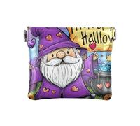 Portamonete in pelle da donna con gnomo viola di Halloween, porta carte unico per donne, ragazzi e ragazze, Gnomo viola di Halloween, Decorazione