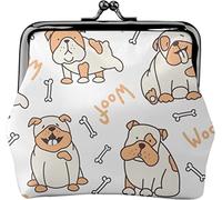 Portamonete in pelle da donna con motivo bulldog verticale, portamonete piccolo con chiusura a chiusura a scatto Portafoglio con fibbia per regalo ragazza