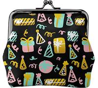 Portamonete in pelle da donna con motivo senza cuciture Celebration, portamonete piccolo con chiusura a chiusura a scatto Portafoglio con fibbia per regalo ragazza